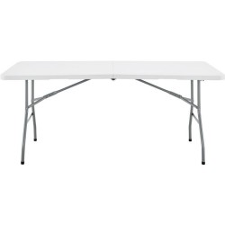 Table de réception pliante - TERRANOVA - Blanche - Structure acier et Plateau...