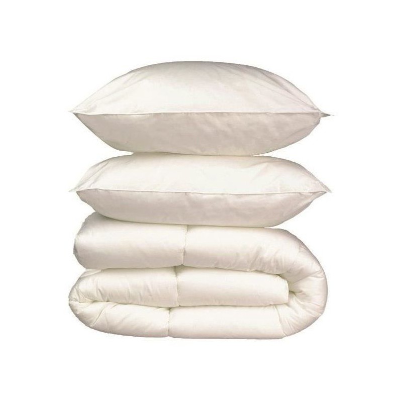 Pack linge de lit Microfibre - 1 Couette chaude 240x260 cm + 2 Oreillers 60x6...