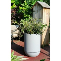 Pot de fleurs - RIVIERA - Granit Tulipe - D40 H57 cm - 28 L - Stone
