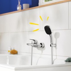 Ensemble de douche avec pommeau 2 jets, support et flexible - GROHE Vitalio C...