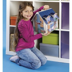PLAYMOBIL 70985 Maison Transportable Bleue, 3 personnages, Accessoires inclus...