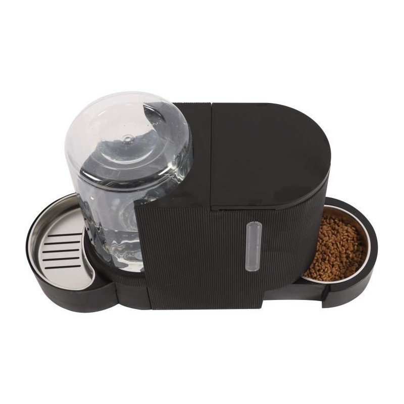 Distributeur de croquettes et d'eau M.PETS DUPLO 1,3kg/3L - 40x16.2x29.1 cm -...