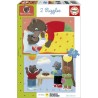 Puzzle - EDUCA - Petit Ours Brun : Ensemble de 2 puzzles de 20 pieces pour en...