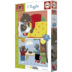Puzzle - EDUCA - Petit Ours Brun : Ensemble de 2 puzzles de 20 pieces pour en...