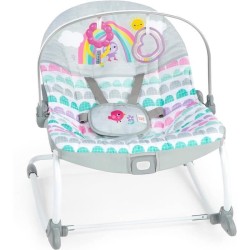 BRIGHT STARTS Transat bébé évolutif Arc-en-Ciel, rose, Vibrations apaisantes,...