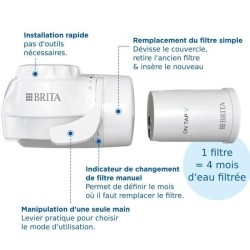 Systeme filtration a eau BRITA - ON TAP - Jusqu'a 4 mois d'eau filtrée - 3 mo...