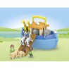 PLAYMOBIL Junior 71681 Arche de Noé transportable, 15 pieces, Comprend un bat...