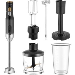 Mixeur plongeant 6 en 1 - SENCOR - SHB 6442BK - 1200 W - Technologie TITANIUM...