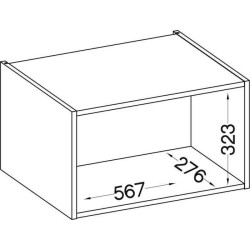 Meuble hotte porte basculante - Décor chene sonoma - L 60 x 31,6 x H 36 cm - ...