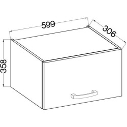 Meuble hotte porte basculante - Décor chene sonoma - L 60 x 31,6 x H 36 cm - ...
