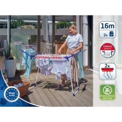Étendoir a linge Leifheit Pegasus 160 Solid Slim 81620, séchoir a linge compa...