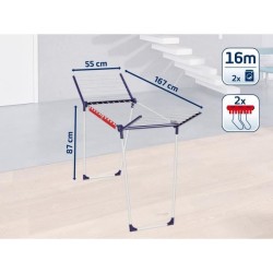 Étendoir a linge Leifheit Pegasus 160 Solid Slim 81620, séchoir a linge compa...