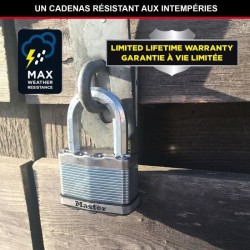 Cadenas Haute Sécurité - MASTER LOCK - M115EURTRILF - A Clé - Acier Laminé Re...