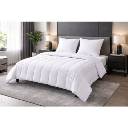 Pack linge de lit Microfibre - 1 Couette chaude 220x240 cm + 2 Oreillers 60x6...