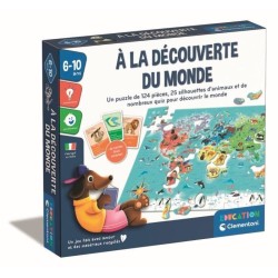 Clementoni - Puzzle a la découverte du monde - Avec activités, défis,