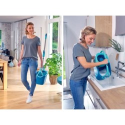 Set lave sol avec seau essoreur Leifheit Clean Twist Disc Mop 52101, balais s...