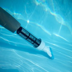 GRE - Nettoyeur aspirateur de fond a batterie pour piscine - Avec manche télé...