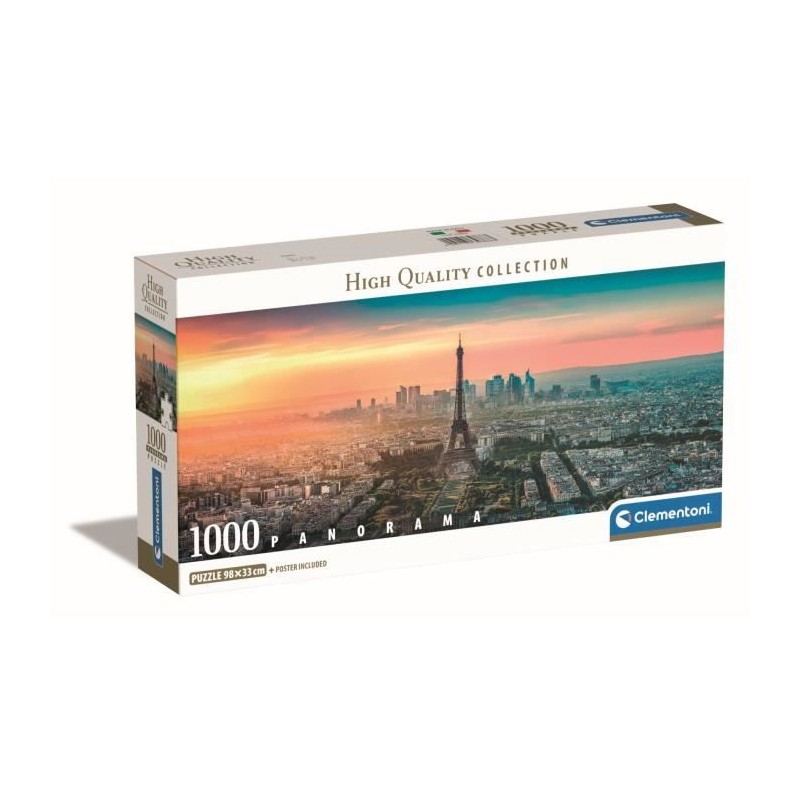 Clementoni - 1000p Panorama Paris - 98 x 33 cm - Avec poster
