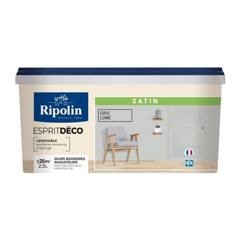 RIPOLIN ESPRIT DECO GRIS LOME SATIN 2.5L