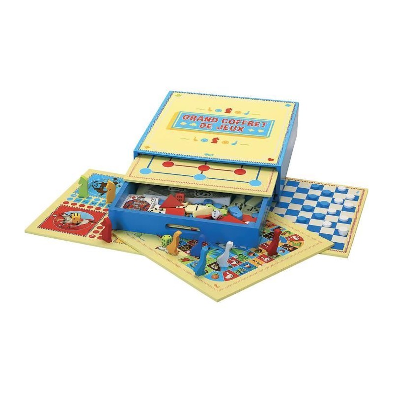 Jeu de société en bois - L'ARBRE A JOUER - Grand Coffret de Jeux - 200 Regles