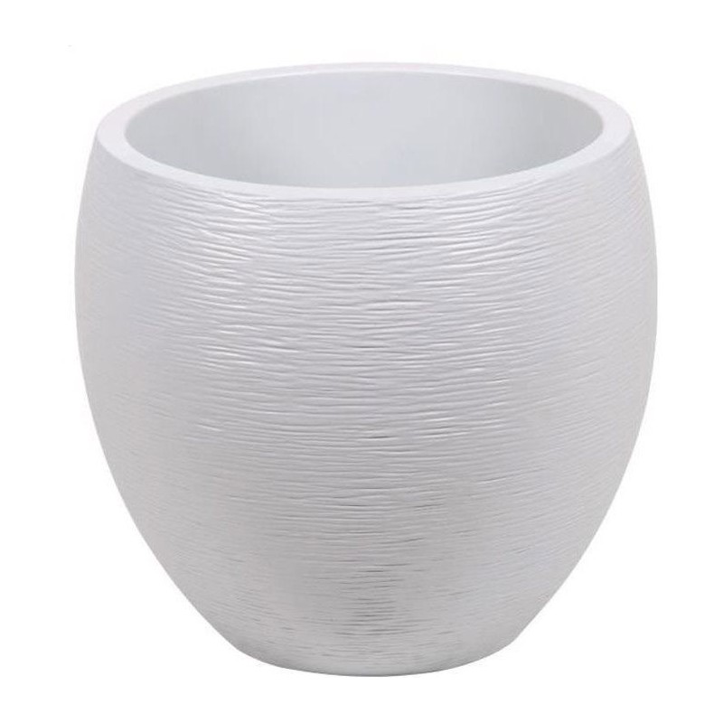 Pot de fleurs Rond Egg Ø 50cm - EDA - Graphit - 46 L - Ø 50 x H. 45 cm - Blan...