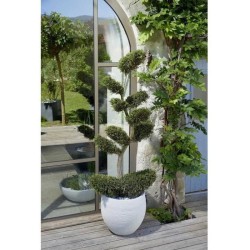 Pot de fleurs Rond Egg Ø 50cm - EDA - Graphit - 46 L - Ø 50 x H. 45 cm - Blan...