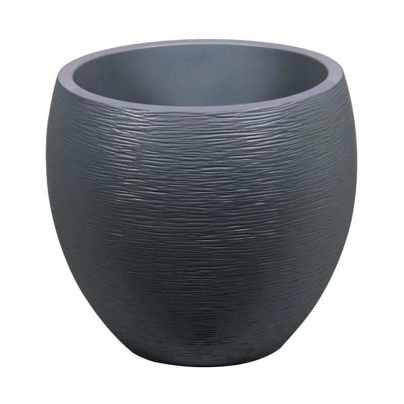 Pot de fleurs Rond Egg Ø 50cm - EDA - Graphit - 46 L - Ø 50 x H. 45 cm - Gris...