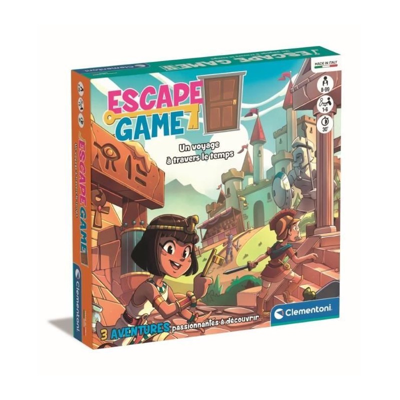 Clementoni - Escape Game voyage dans le temps - 3 aventures - Dés 8