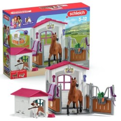 Box avec Jument Hanovrien et Berger Australien, Figurine cheval et accessoire...
