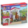 Box avec Jument Hanovrien et Berger Australien, Figurine cheval et accessoire...