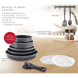 Batterie de cuisine - Tous feux dont induction - ART & CUISINE - AC1083 - Alu...