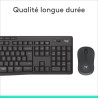 Ensemble Clavier Souris - Sans fil - Logitech - MK295 - AZERTY - Noir