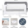 Barriere de lit Dreambaby Maggie  - lits encastrés et aux lits plats- Mesuran...