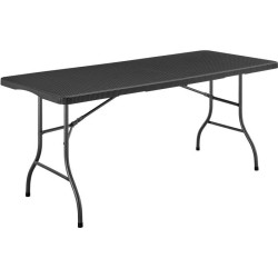 Table de réception pliante - TERRANOVA - Noir - Structure en acier et Plateau...