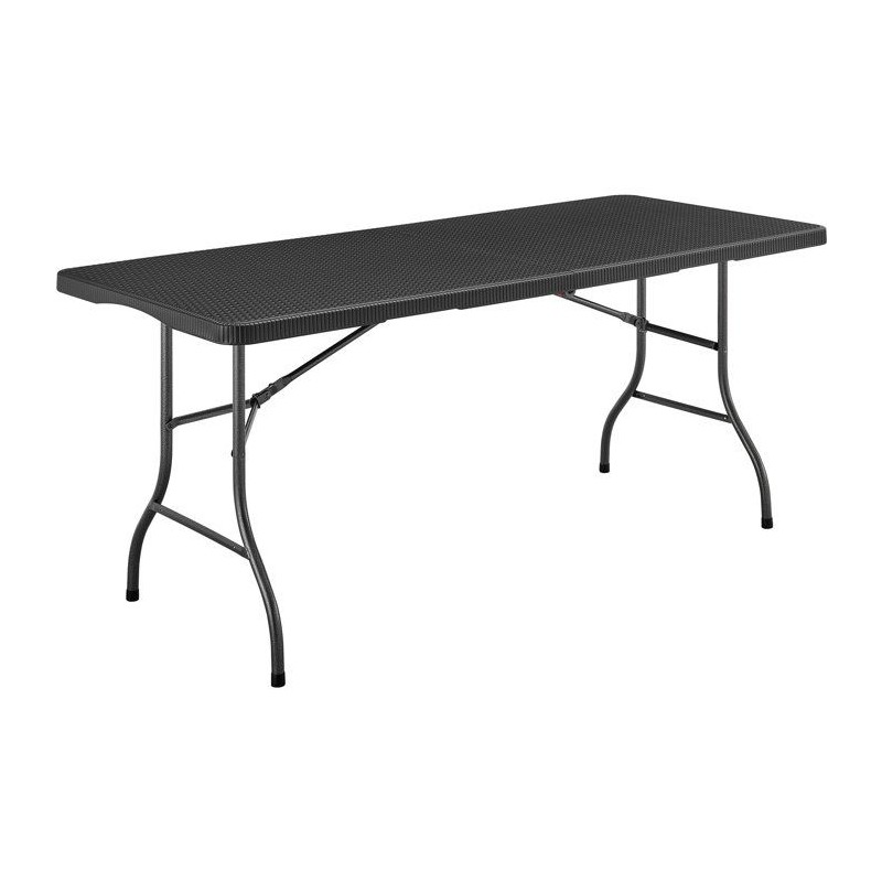 Table de réception pliante - TERRANOVA - Noir - Structure en acier et Plateau...