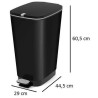 KIS Poubelle a pédale Chic Bin Style - 42.5L - Noir