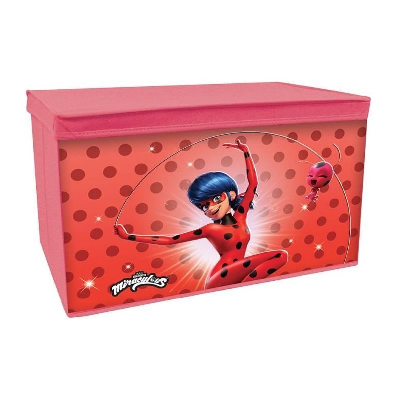 FUN HOUSE Miraculous Coffre a jouets - Pliable - 55,5 x 34,5 x 34 cm - Pour e...