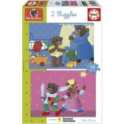 Puzzle - EDUCA - Petit Ours Brun : Ensemble de 2 puzzles de 48 pieces pour en...