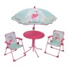 FUN HOUSE 713088 FLAMANT ROSE Salon de jardin avec une table, 2 chaises pliab...