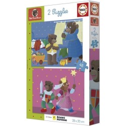 Puzzle - EDUCA - Petit Ours Brun : Ensemble de 2 puzzles de 48 pieces pour en...
