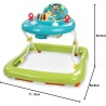 BRIGHT STARTS Trotteur bébé pliable- Safari- Jouets interactifs, Hauteur Régl...