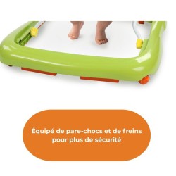 BRIGHT STARTS Trotteur bébé pliable- Safari- Jouets interactifs, Hauteur Régl...