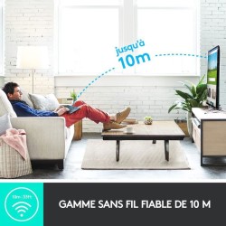 Clavier TV - Sans fil - Logitech - K400 Plus - AZERTY - Pavé tactile - Noir