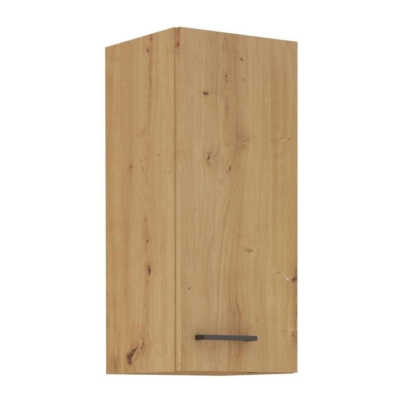 MODENA - Meuble haut - 2 portes - 30 x 31 x 72 cm - Chene artisan / Noir mat