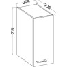 MODENA - Meuble haut - 2 portes - 30 x 31 x 72 cm - Chene artisan / Noir mat