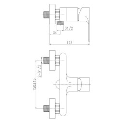 Mitigeur de douche Nordé ROUSSEAU - Style moderne - Cartouche céramique Ø 35 ...