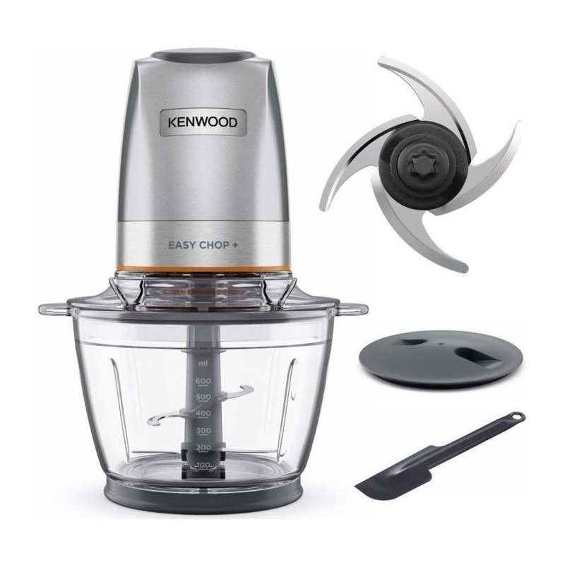 Mini-hachoir KENWOOD CHP62.400S Easy Chop+ - 4 lames inox - 600 ML -