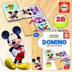 Jeu de domino en bois Mickey - EDUCA - Domino bois Mickey - Mixte - Enfant - ...