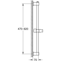 Barre de douche - GROHE Vitalio Universal 27724001 - 60cm - Ø 22 mm - Fixatio...
