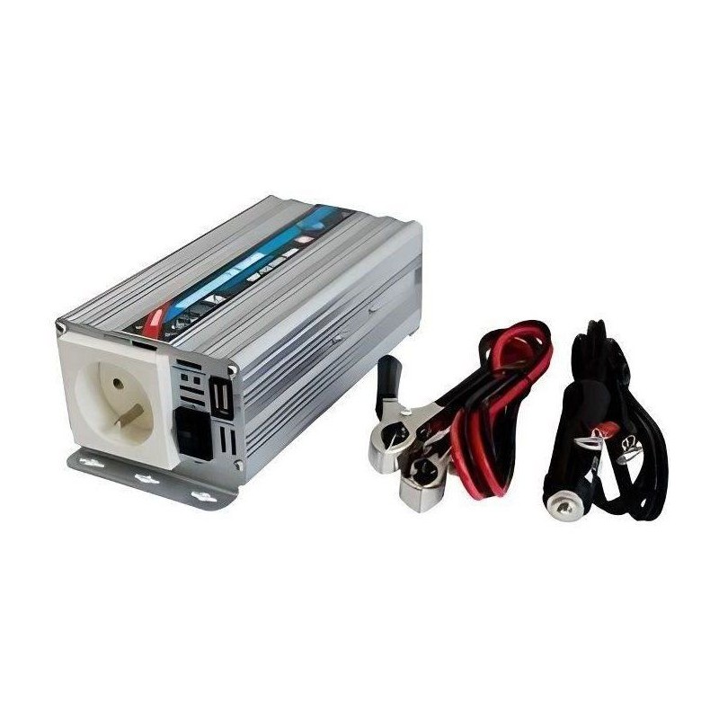 Convertisseur de tension - HTC TECHNIC - 12V/220 V - 300 W - Avec prise USB-A...